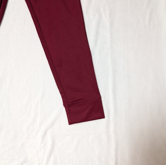 NWT. MEN'S BURGUNDY BANDED BOTTOM JOGGERS. SIZE LARGE - Picture 4 of 11